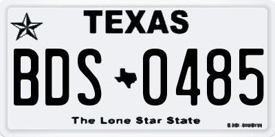 TX license plate BDS0485