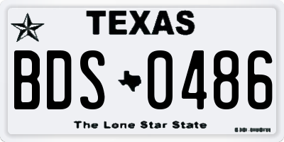 TX license plate BDS0486