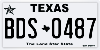 TX license plate BDS0487