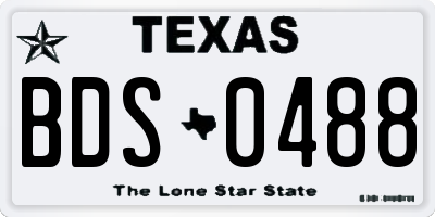 TX license plate BDS0488