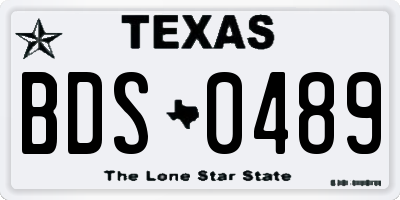 TX license plate BDS0489