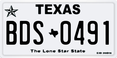 TX license plate BDS0491