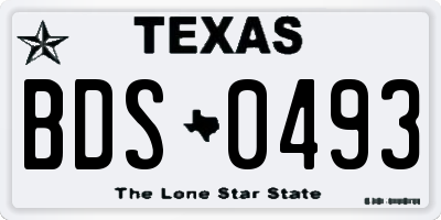 TX license plate BDS0493