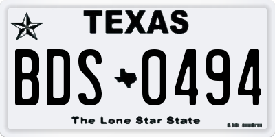 TX license plate BDS0494
