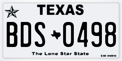 TX license plate BDS0498
