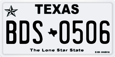 TX license plate BDS0506