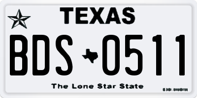 TX license plate BDS0511