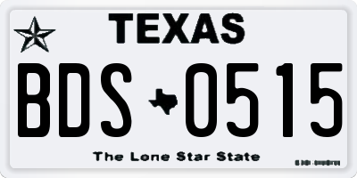 TX license plate BDS0515