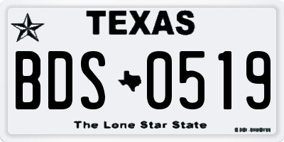 TX license plate BDS0519
