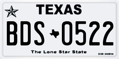 TX license plate BDS0522