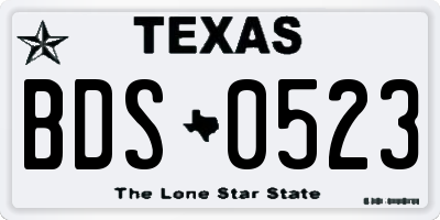 TX license plate BDS0523