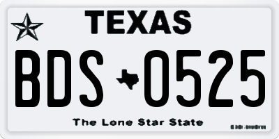 TX license plate BDS0525