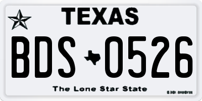 TX license plate BDS0526
