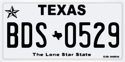 TX license plate BDS0529