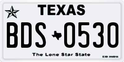 TX license plate BDS0530