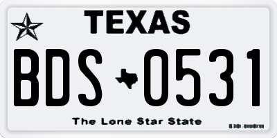 TX license plate BDS0531