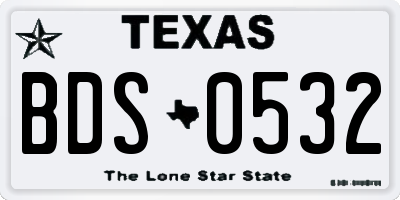 TX license plate BDS0532