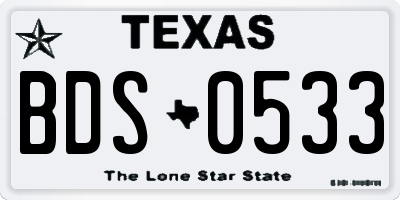 TX license plate BDS0533