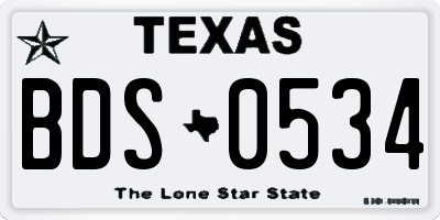 TX license plate BDS0534