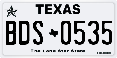 TX license plate BDS0535