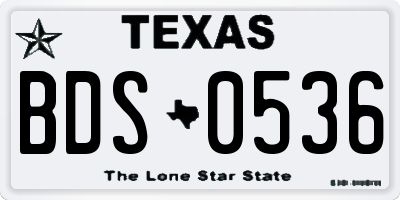 TX license plate BDS0536