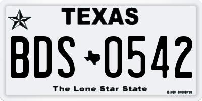 TX license plate BDS0542