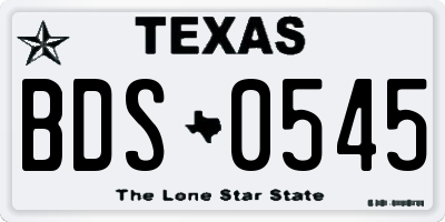 TX license plate BDS0545