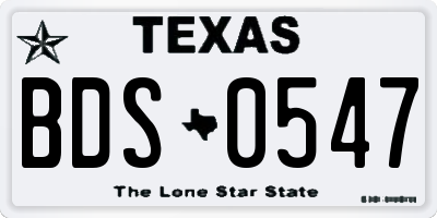 TX license plate BDS0547