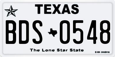 TX license plate BDS0548