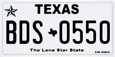 TX license plate BDS0550