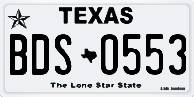 TX license plate BDS0553