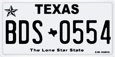 TX license plate BDS0554