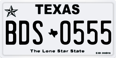 TX license plate BDS0555