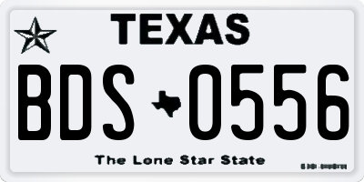 TX license plate BDS0556