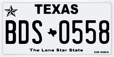 TX license plate BDS0558