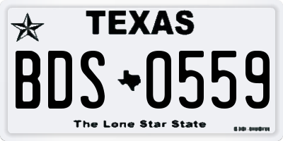 TX license plate BDS0559