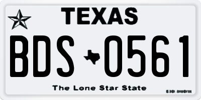 TX license plate BDS0561