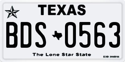 TX license plate BDS0563