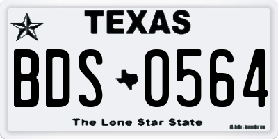 TX license plate BDS0564