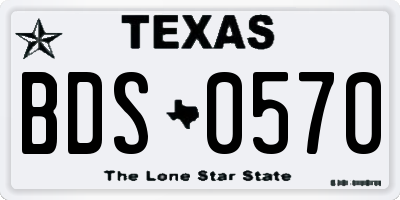 TX license plate BDS0570
