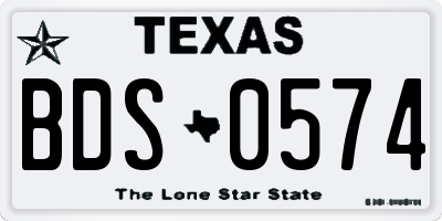 TX license plate BDS0574