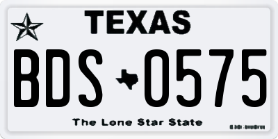 TX license plate BDS0575