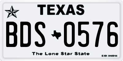 TX license plate BDS0576