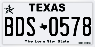 TX license plate BDS0578