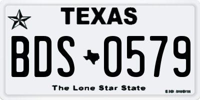 TX license plate BDS0579