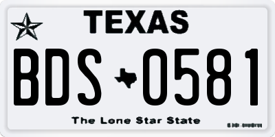 TX license plate BDS0581