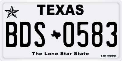 TX license plate BDS0583