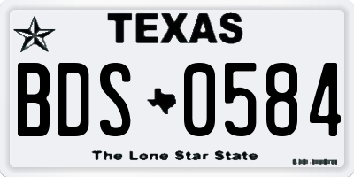 TX license plate BDS0584