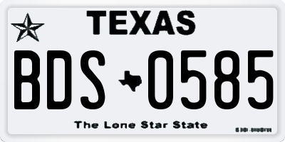 TX license plate BDS0585