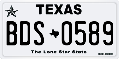 TX license plate BDS0589